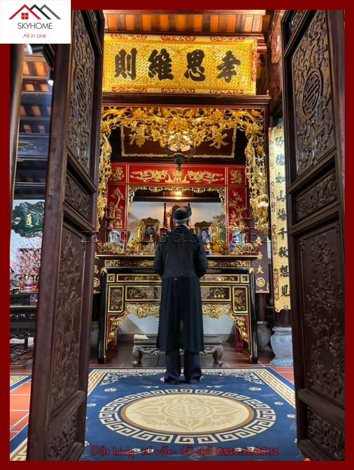 Hoành phi gỗ phòng thờ chữ HIẾU TƯ DUY TẮC